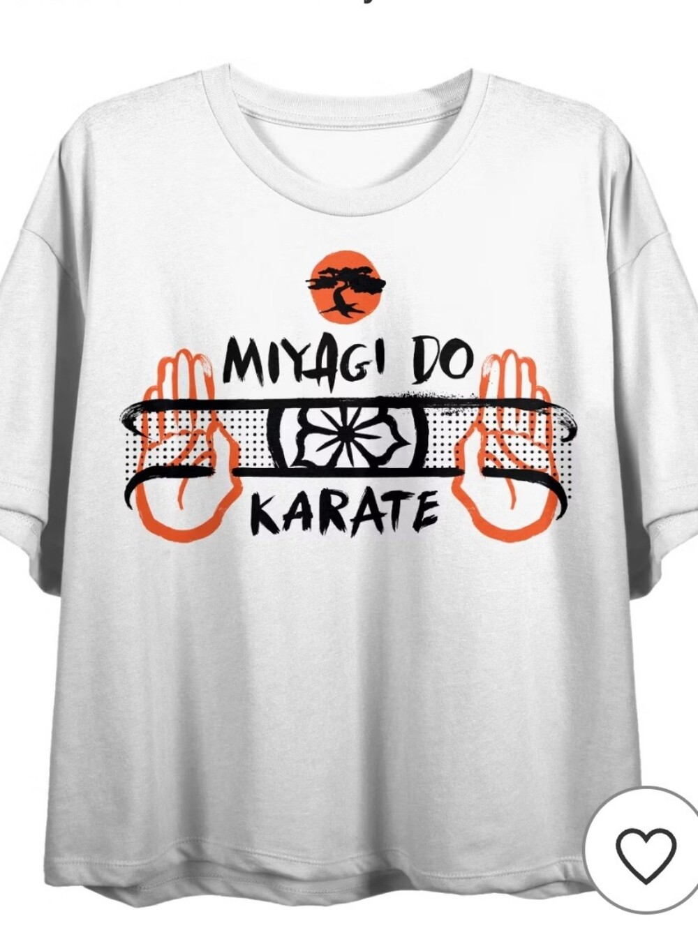 Cobra Kai Miyagi Do Karate Women's White Cropped Tee S
